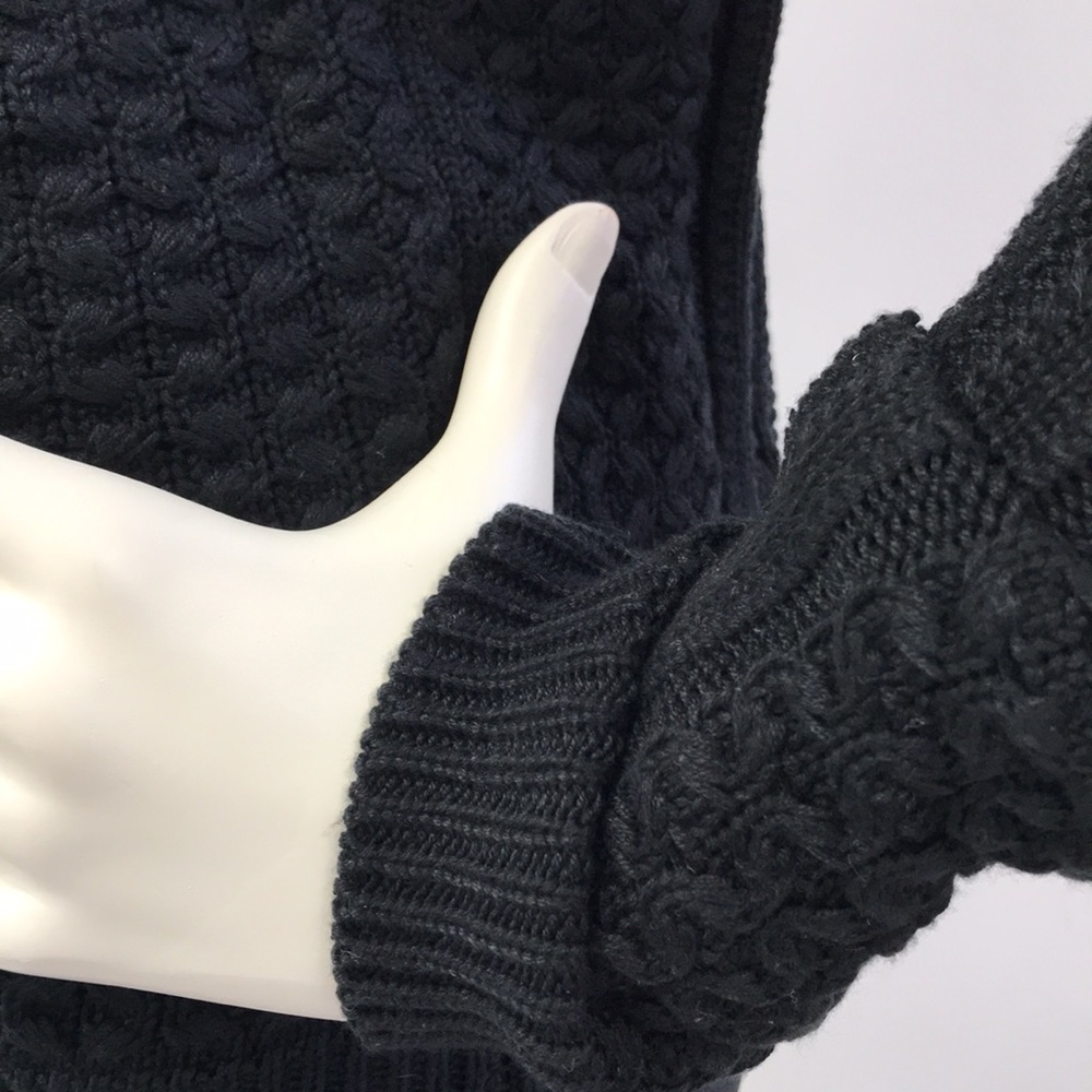 NWOT • Black Knit Sweater with Front Floral Detail - Picture 4 of 12